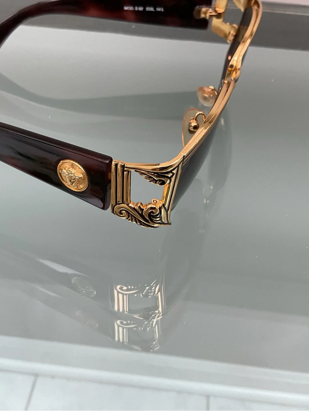 Versace Gold and Black Men's Sunglasses